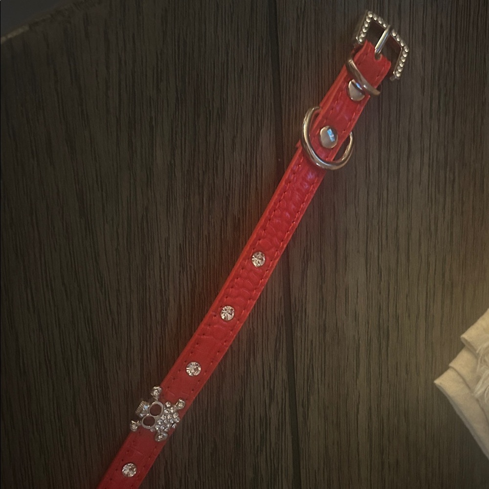 Red Rhinestone Pet Collar